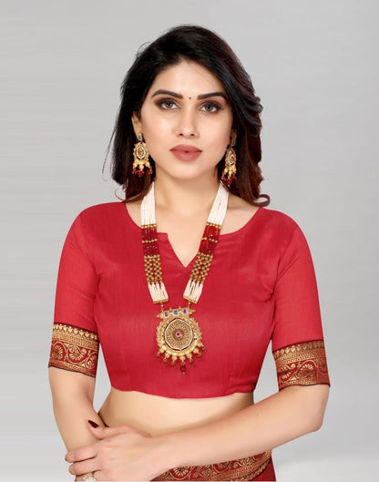 Maroon Coloured Lycra Foil Printed Saree | Sudathi