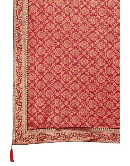 Maroon Coloured Lycra Foil Printed Saree | Sudathi