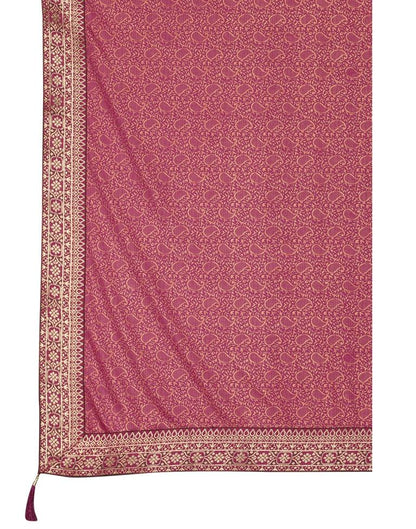 Wine Coloured Lycra Foil Printed Saree | Sudathi