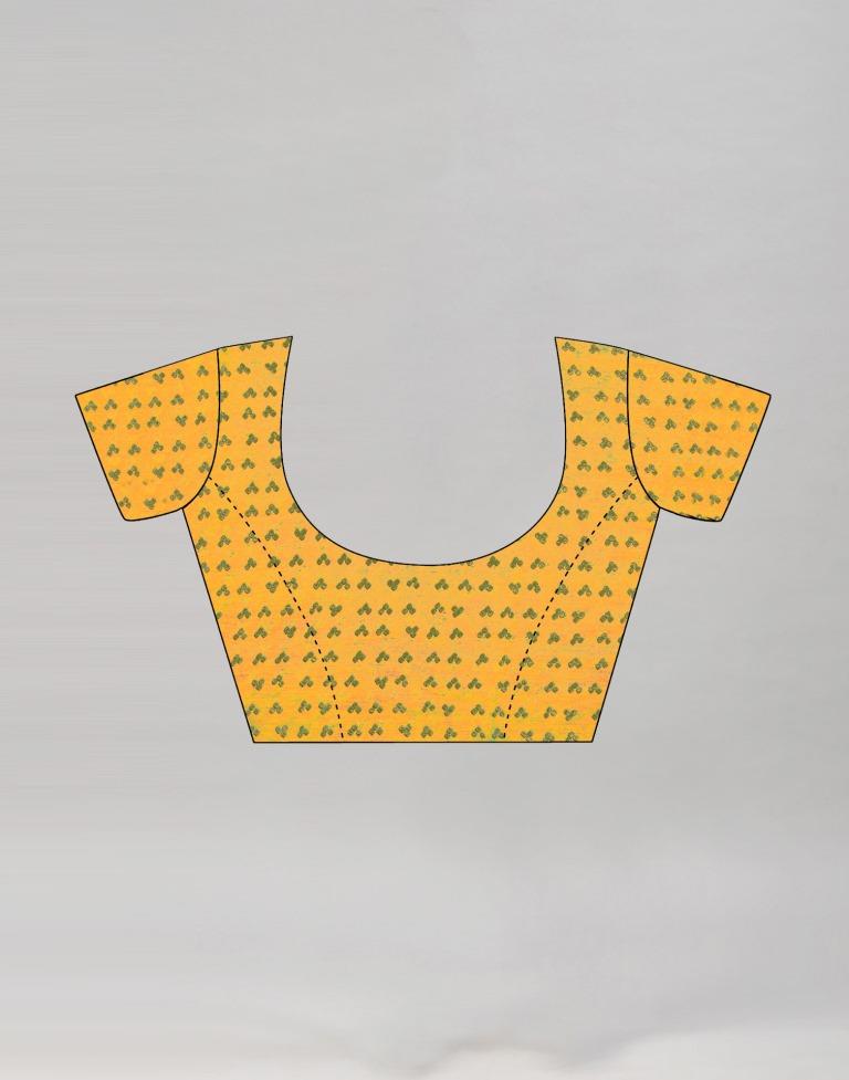 Turmeric Yellow Coloured Chiffon Bandhani Printed Saree | Sudathi