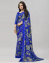 Royal Blue Coloured Chiffon Floral Printed Saree | Sudathi