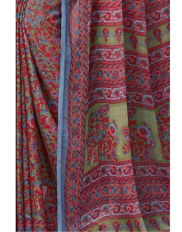 Multicolored Chiffon Printed Saree | Sudathi