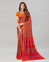 Orange Coloured Chiffon Printed Saree | Sudathi