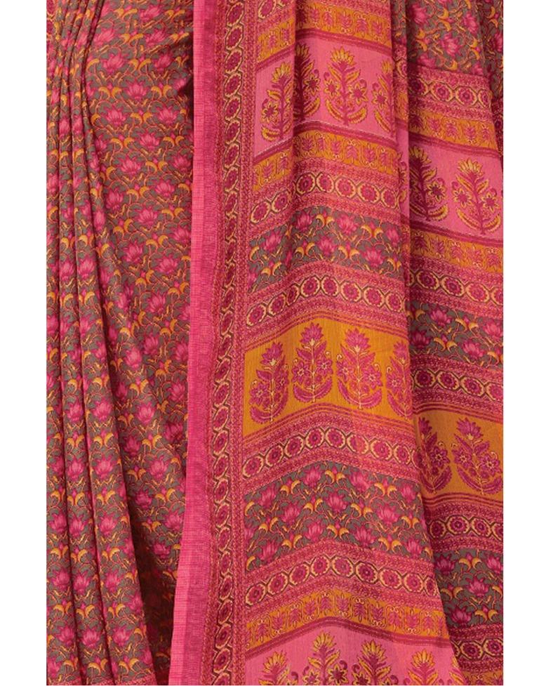 Pink Coloured Chiffon Printed Saree | Sudathi