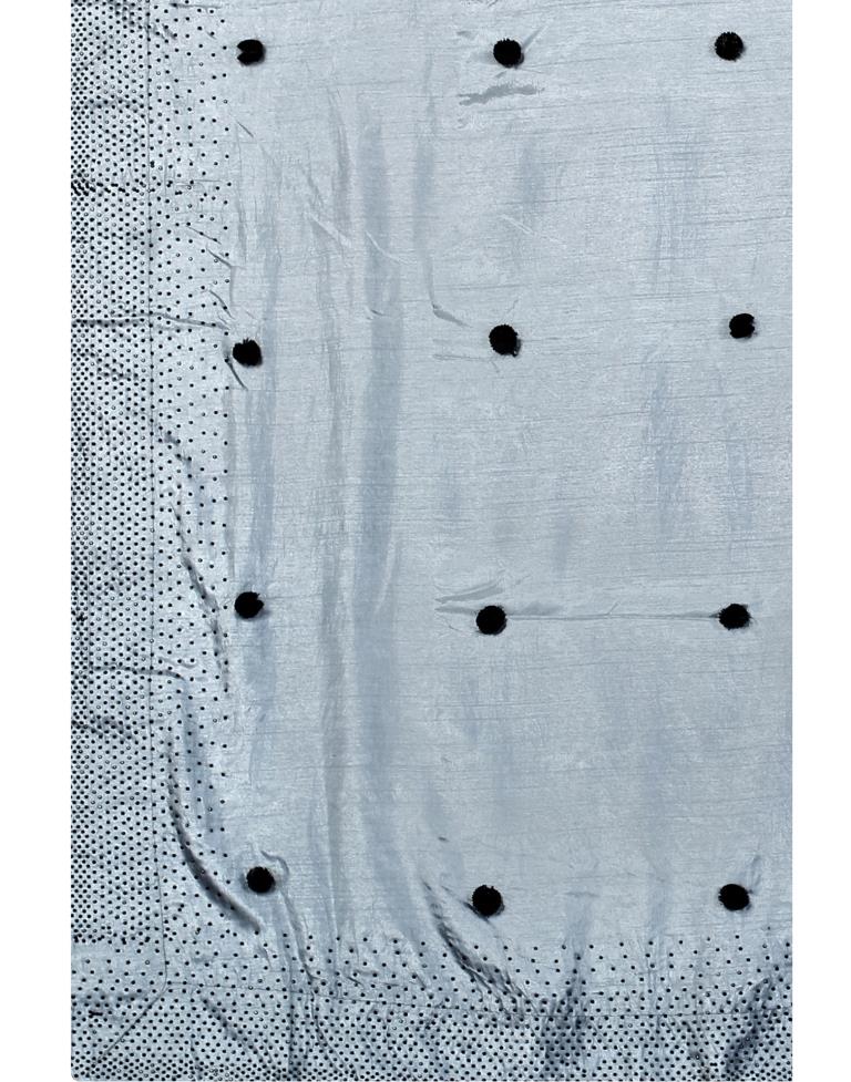 Steel Grey Coloured Poly Silk Embellished Saree | Sudathi