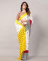Off White Abstract Printed Cotton Saree | Sudathi