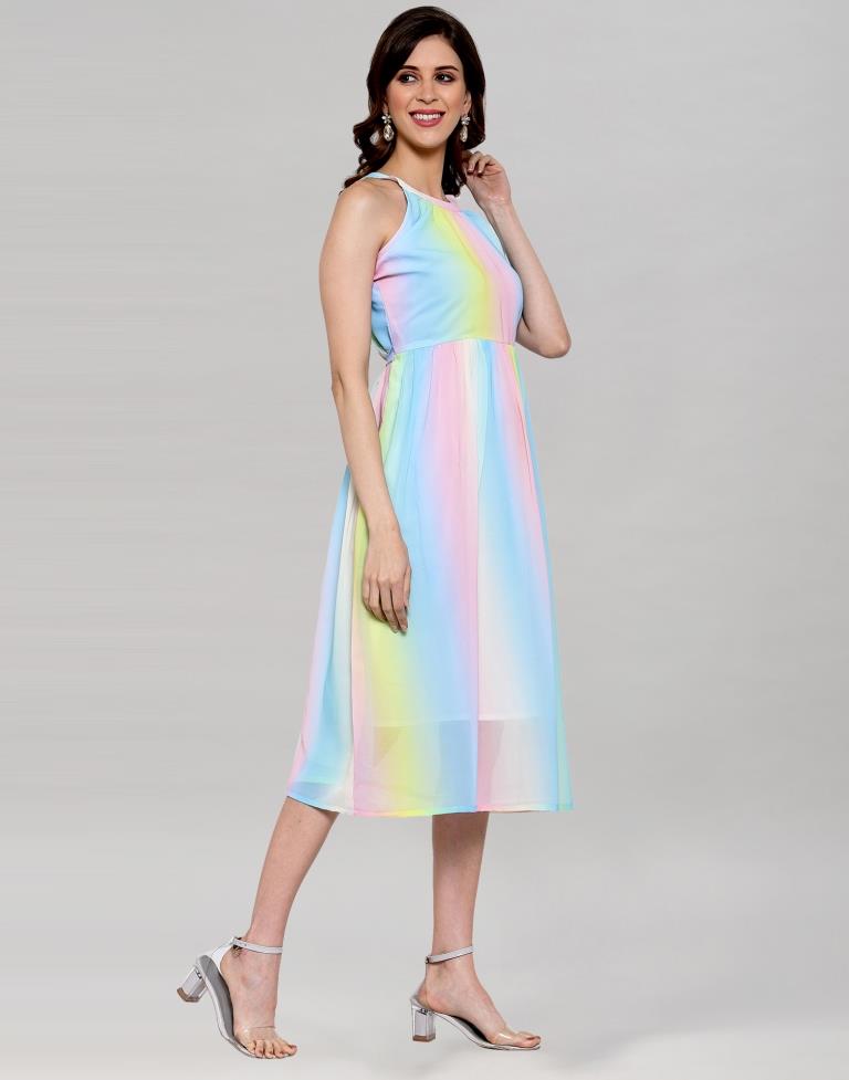 Multicolour Digital Print Dress | Sudathi