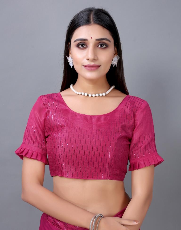 Pink Sequence Silk Saree | Sudathi