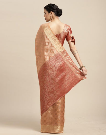 Light Orange Cotton Silk Saree | Sudathi