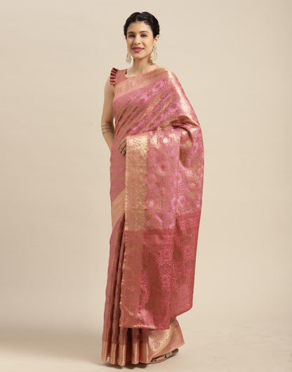 Baby Pink Cotton Silk Saree | Sudathi