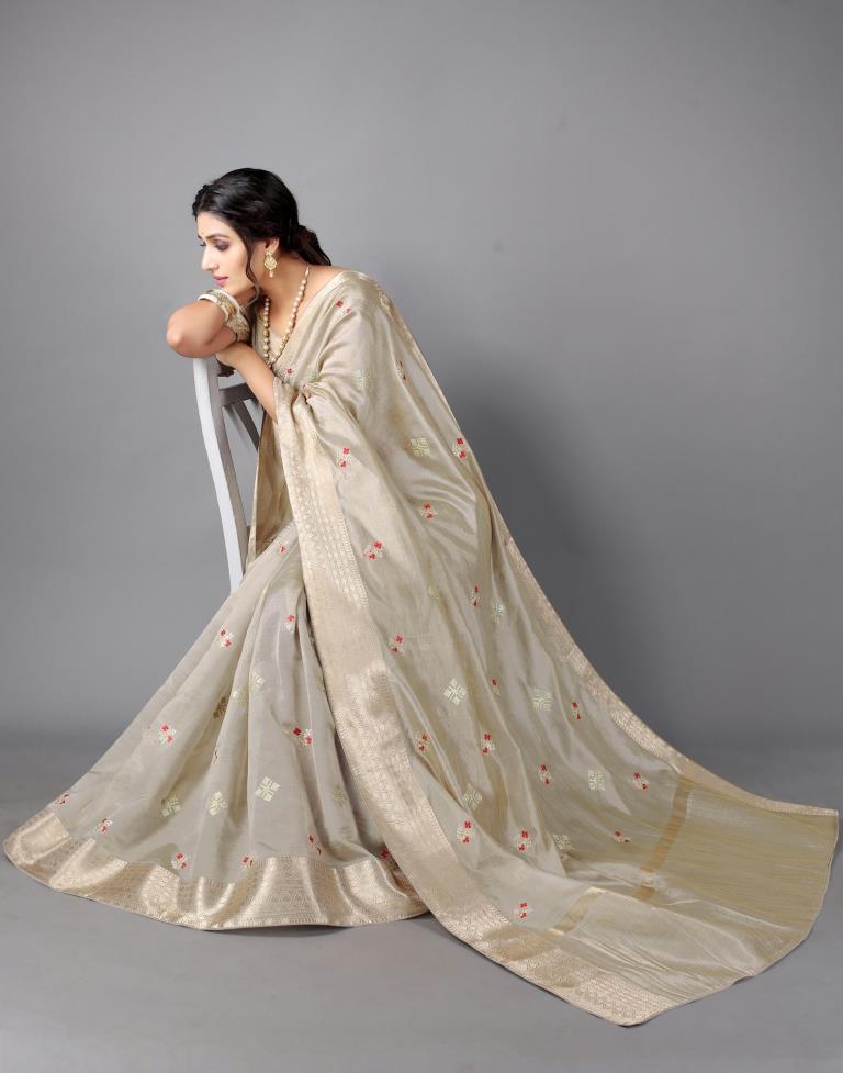 Beige Embroidery Saree | Sudathi