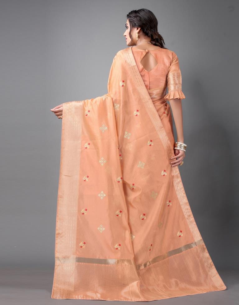 Peach Embroidery Saree | Sudathi