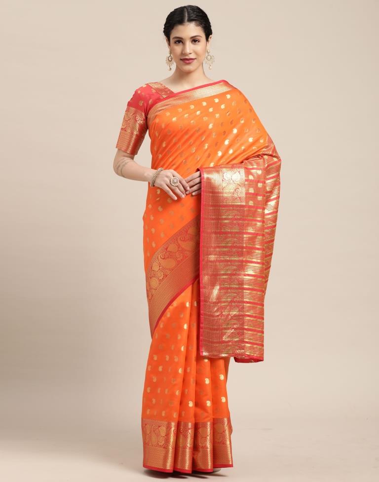 Turmeric Yellow Banarasi Silk Saree | Sudathi