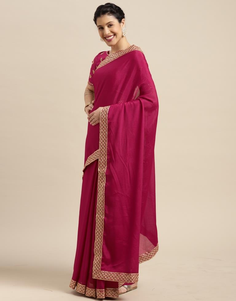 Cherry Pink Silk Saree | Sudathi