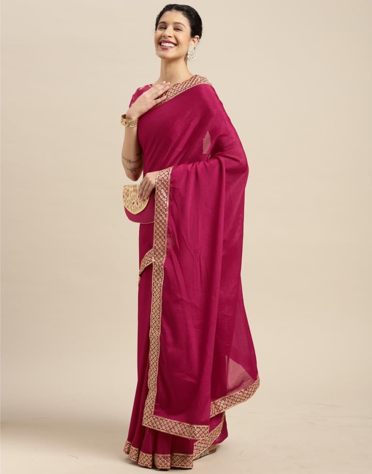 Cherry Pink Silk Saree | Sudathi