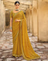 Turmeric Yellow Bandhani Saree with Embroidery Border | Sudathi