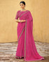 Pink Bandhani Saree with Embroidery Border | Sudathi