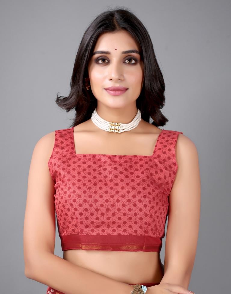 Red Cotton Saree | Sudathi