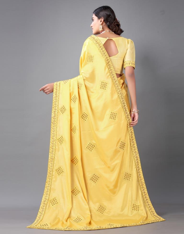 Yellow Embroidery Saree | Sudathi
