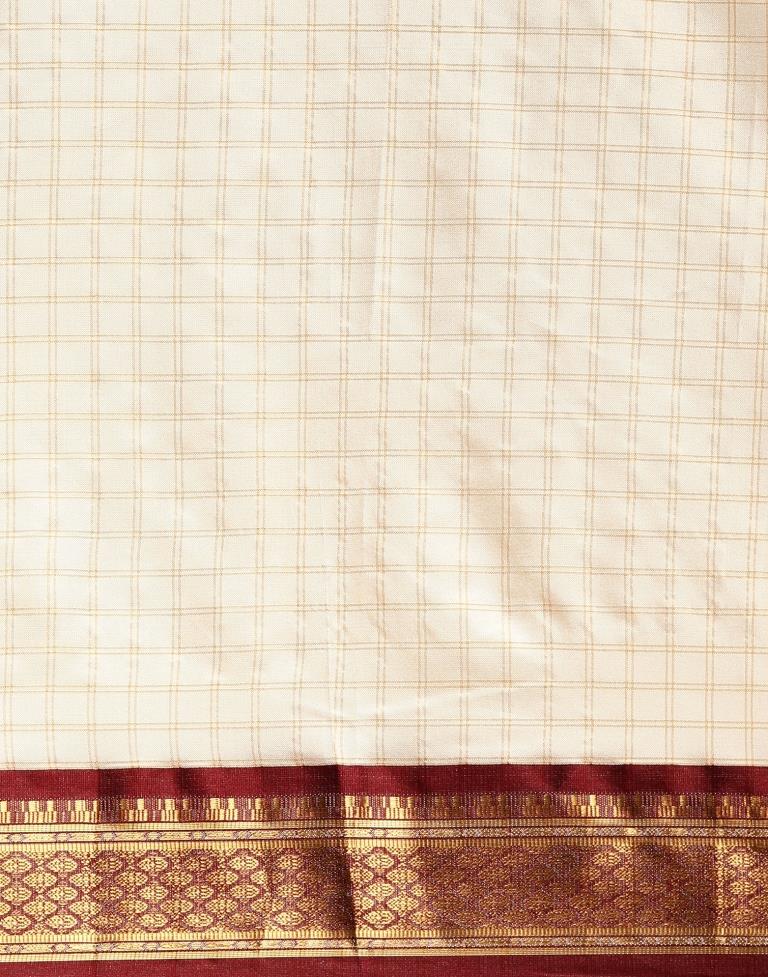 Off White Silk Saree | Sudathi