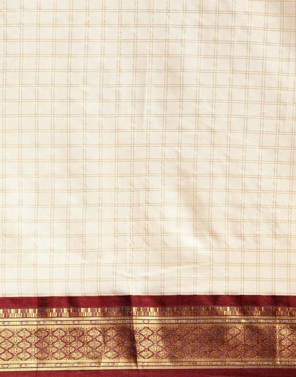 Off White Silk Saree | Sudathi