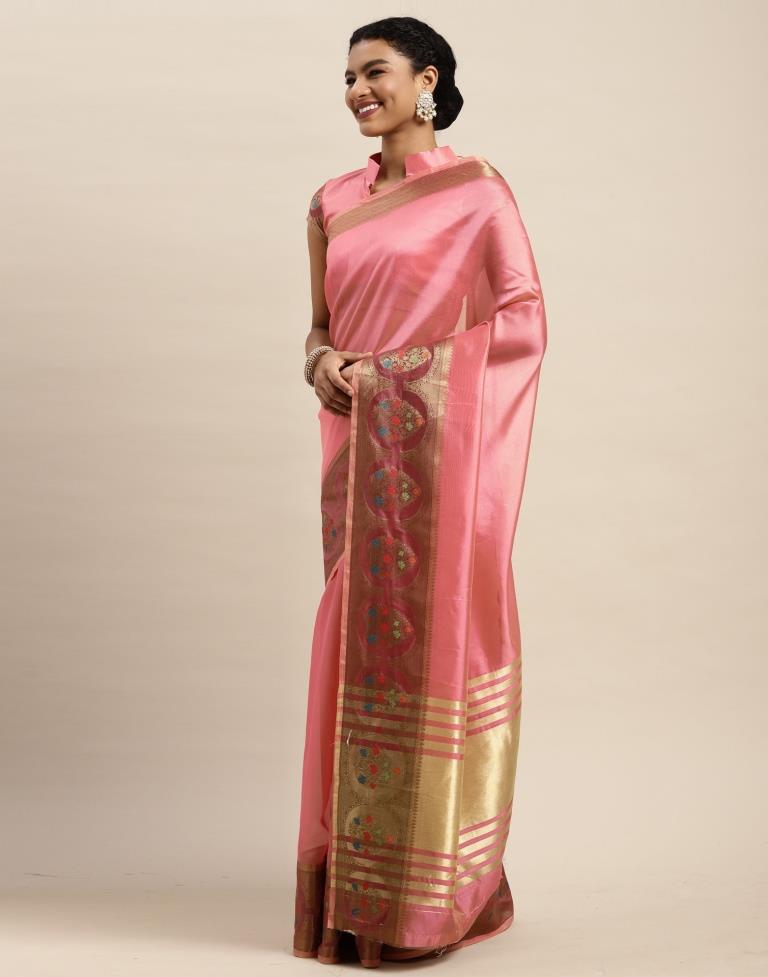 Rose Pink Organza Saree | Sudathi