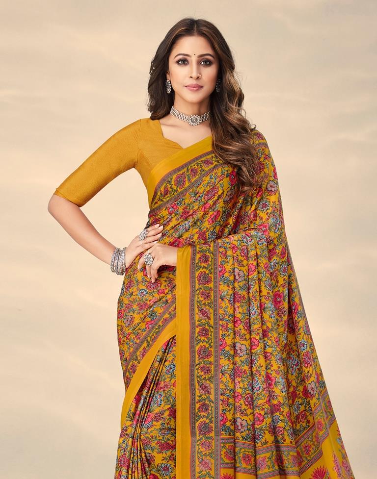 Turmeric Yellow Silk Saree | Sudathi