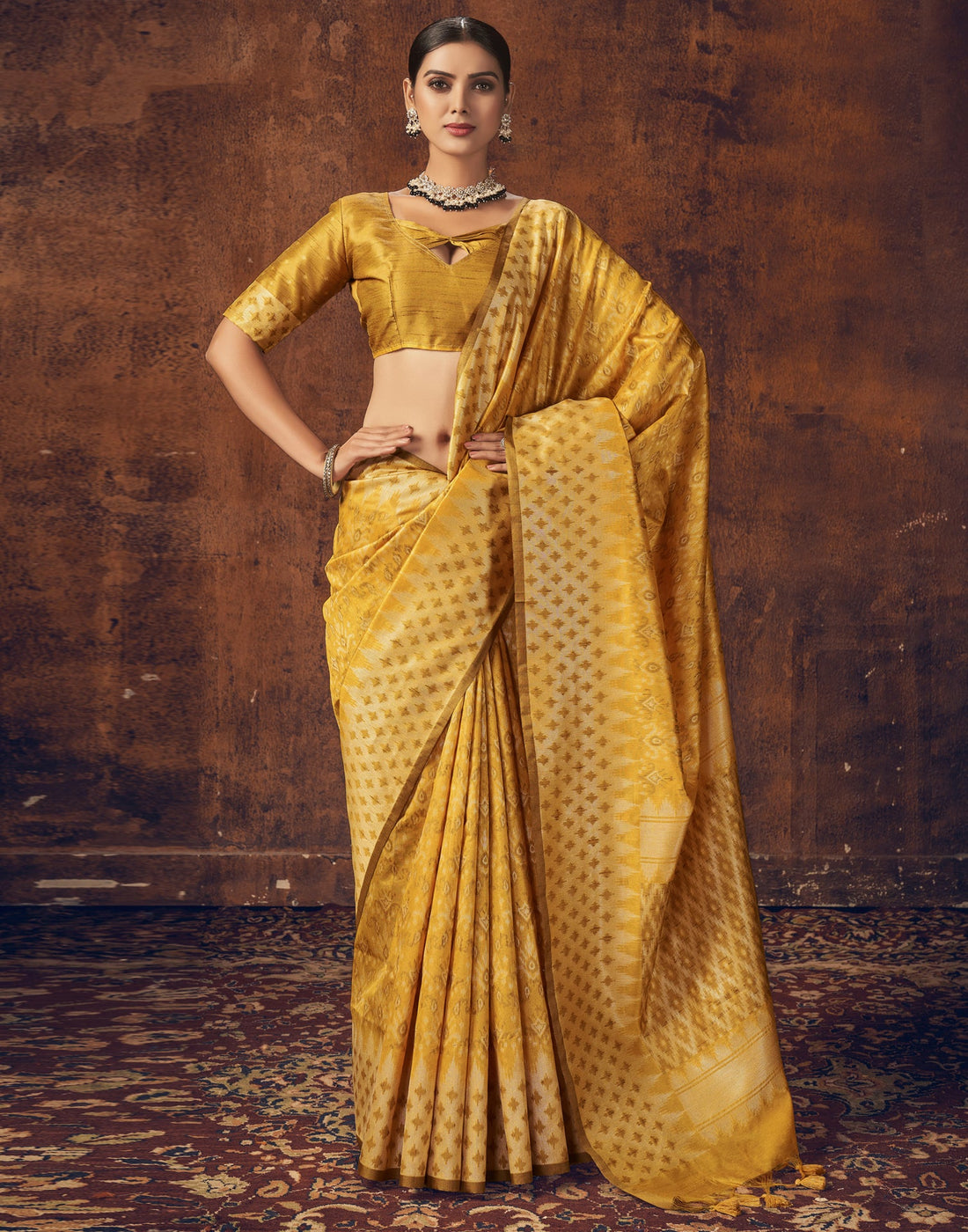 Mustard Yellow Silk Saree | Sudathi