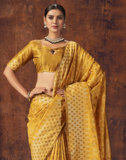 Mustard Yellow Silk Saree | Sudathi