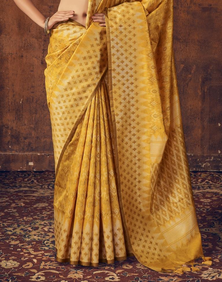 Mustard Yellow Silk Saree | Sudathi