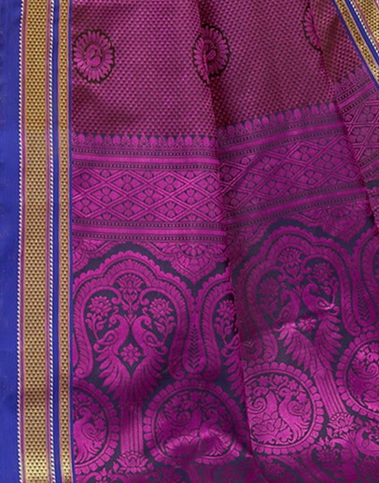 Magenta And Blue Silk Saree | Sudathi