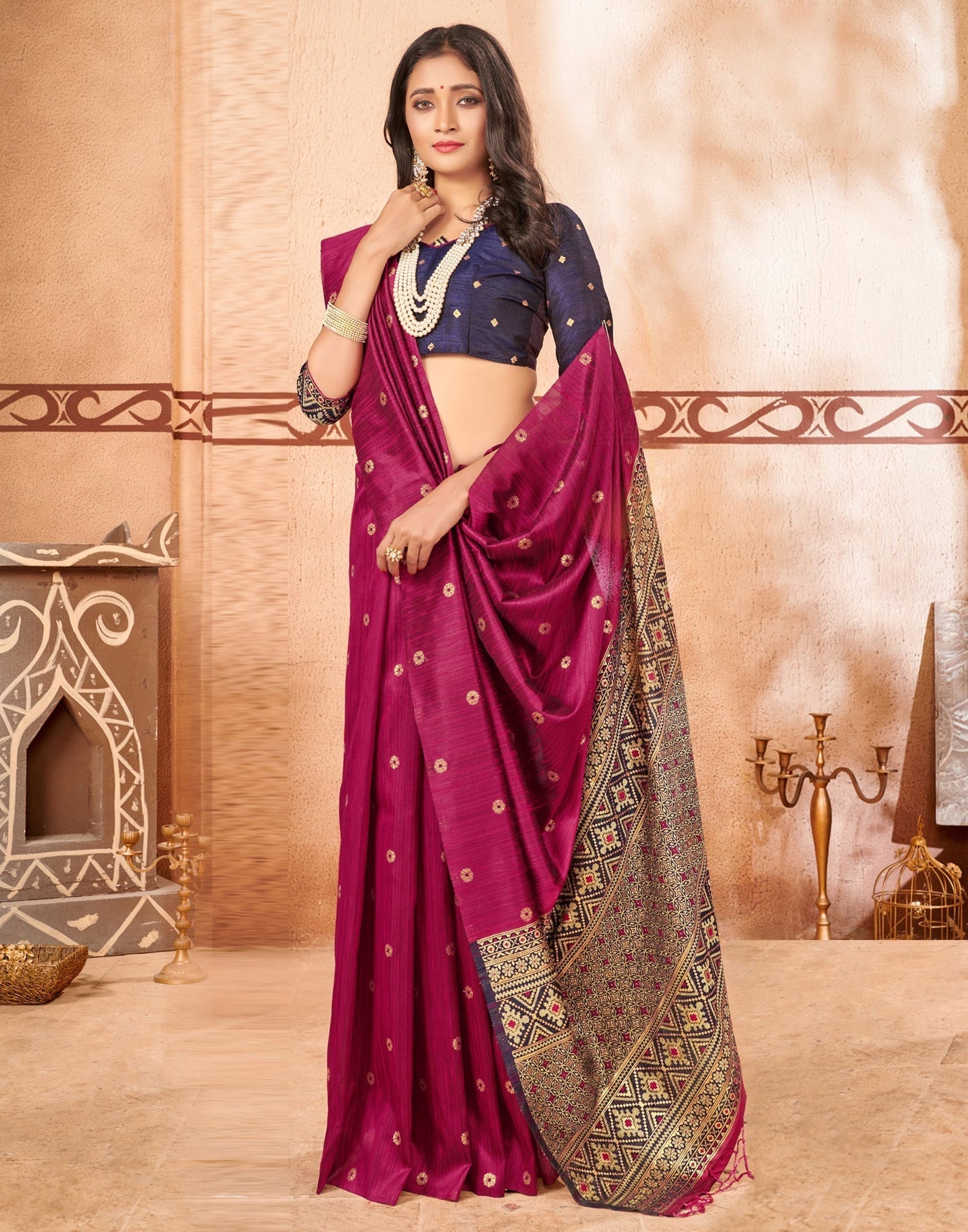 Rani Pink Silk Saree | Sudathi