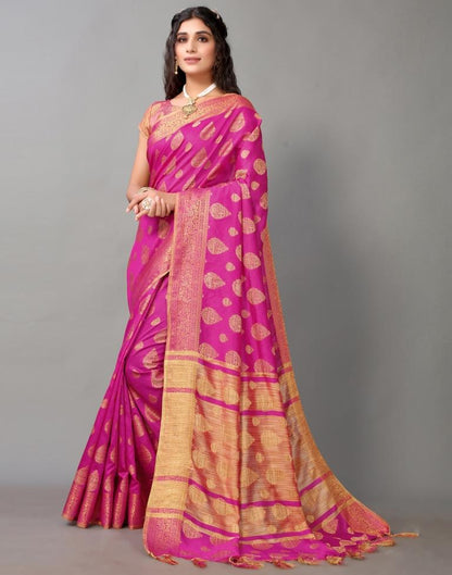 Hot Pink Banarasi Silk Saree | Sudathi