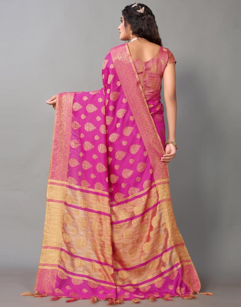 Hot Pink Banarasi Silk Saree | Sudathi