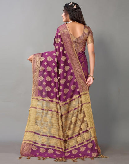 Purple Banarasi Silk Saree | Leemboodi