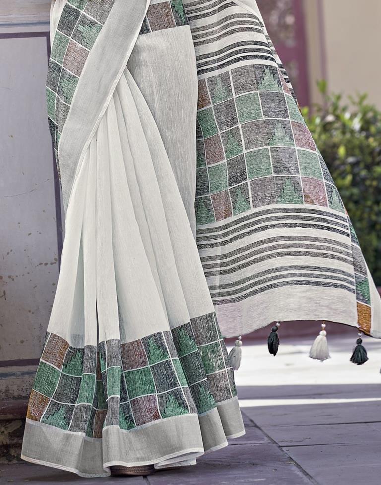 White Cotton Saree | Sudathi