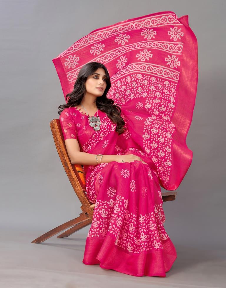Pink Cotton Saree | Sudathi