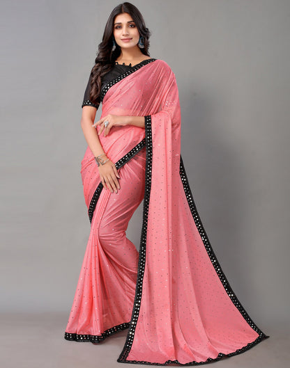 Watermelon Pink Sequence Saree | Sudathi