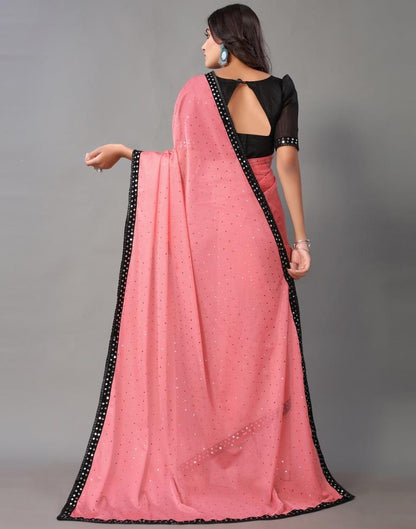 Watermelon Pink Sequence Saree | Sudathi