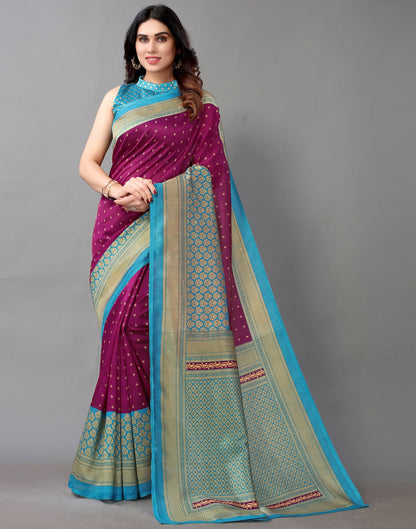 Magenta And Beige Silk Saree | Sudathi