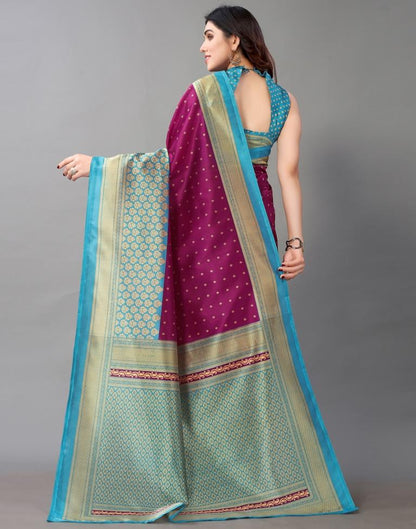 Magenta And Beige Silk Saree | Sudathi