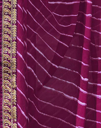 Purple Leheriya Printed Georgette Saree | Sudathi