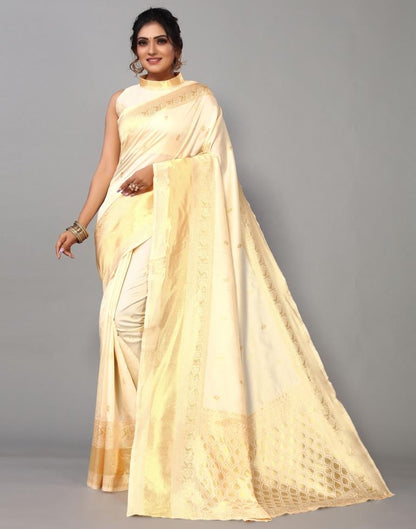 White Weaving Silk Saree