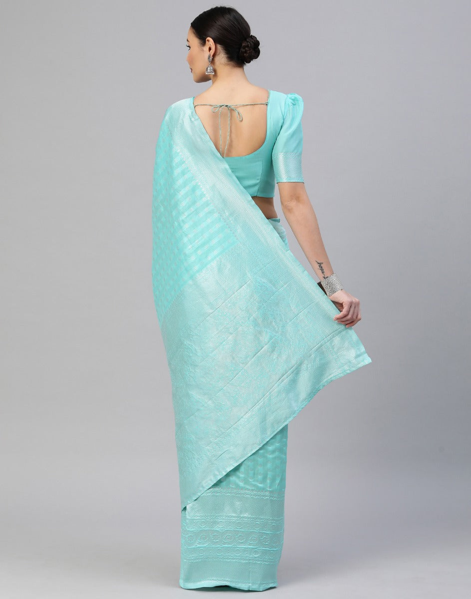 Light Blue Banarasi Silk Saree | Sudathi