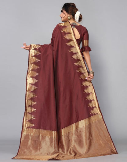 Maroon Weaving Silk Saree