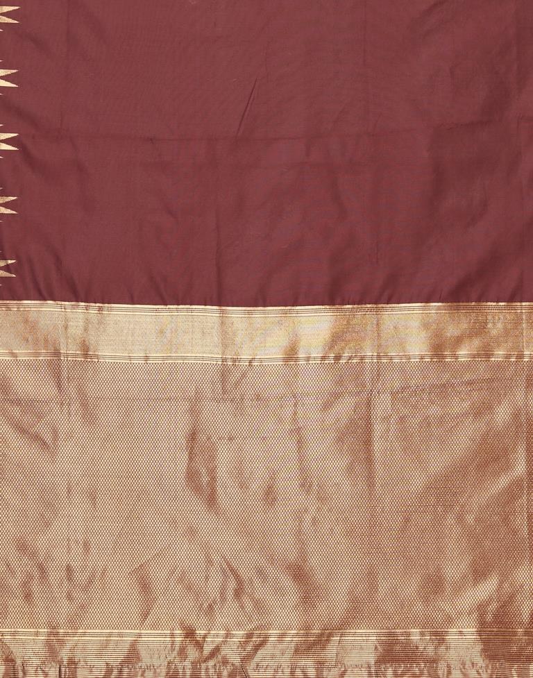 Maroon Weaving Silk Saree