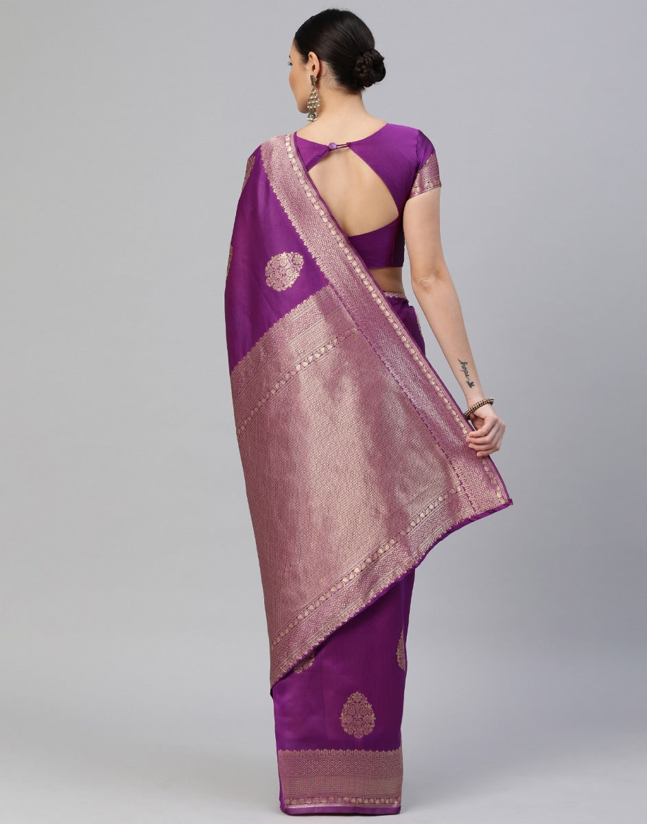 Purple Banarasi Silk Saree | Sudathi