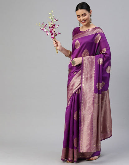 Purple Banarasi Silk Saree | Sudathi