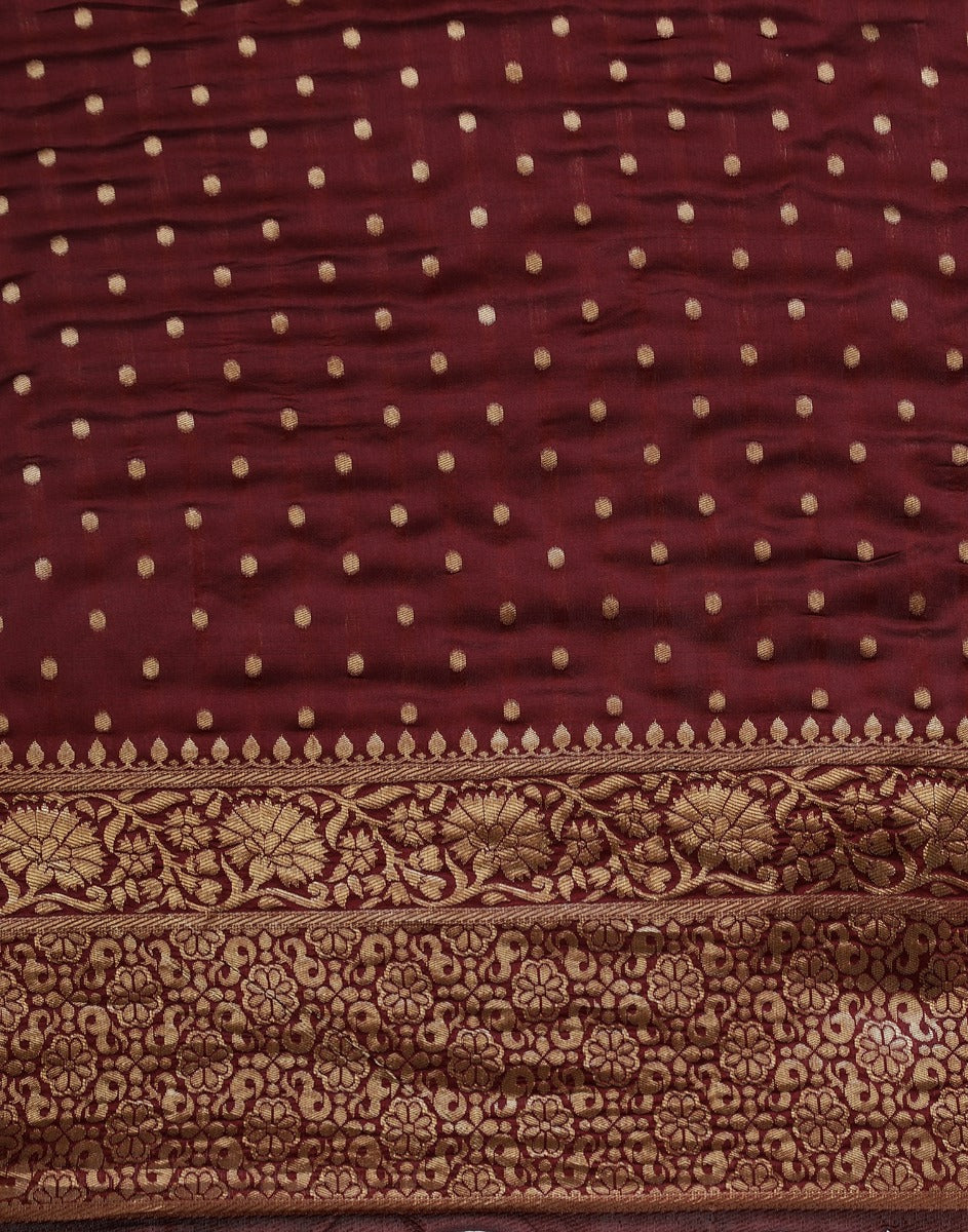 Maroon Banarasi Silk Saree | Sudathi