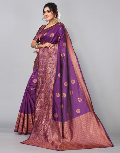 Purple Banarasi Silk Saree | Sudathi